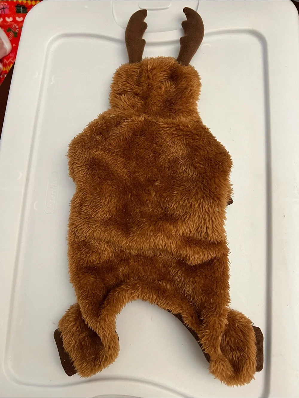 Reindeer Pet Pajamas - Cozy Brown Faux Fur (Extra Small)